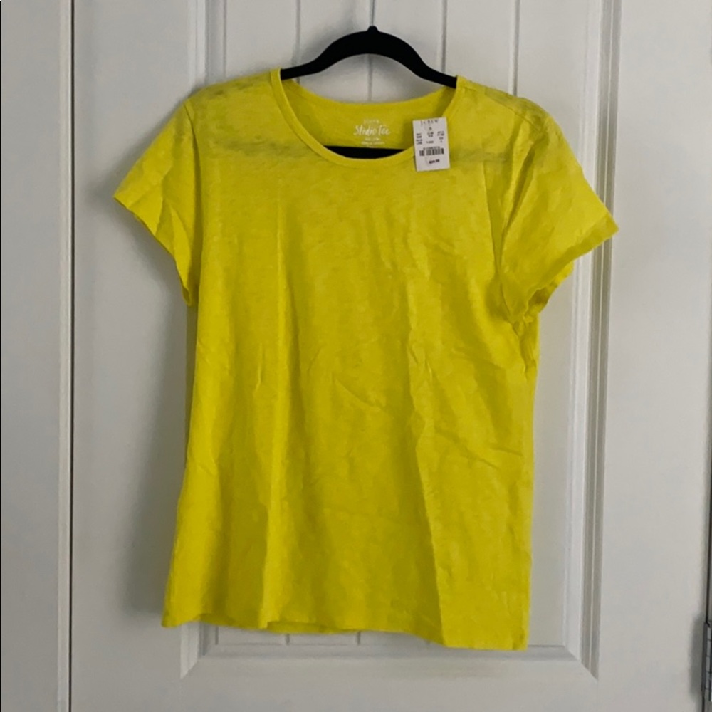 J crew yellow studio tee